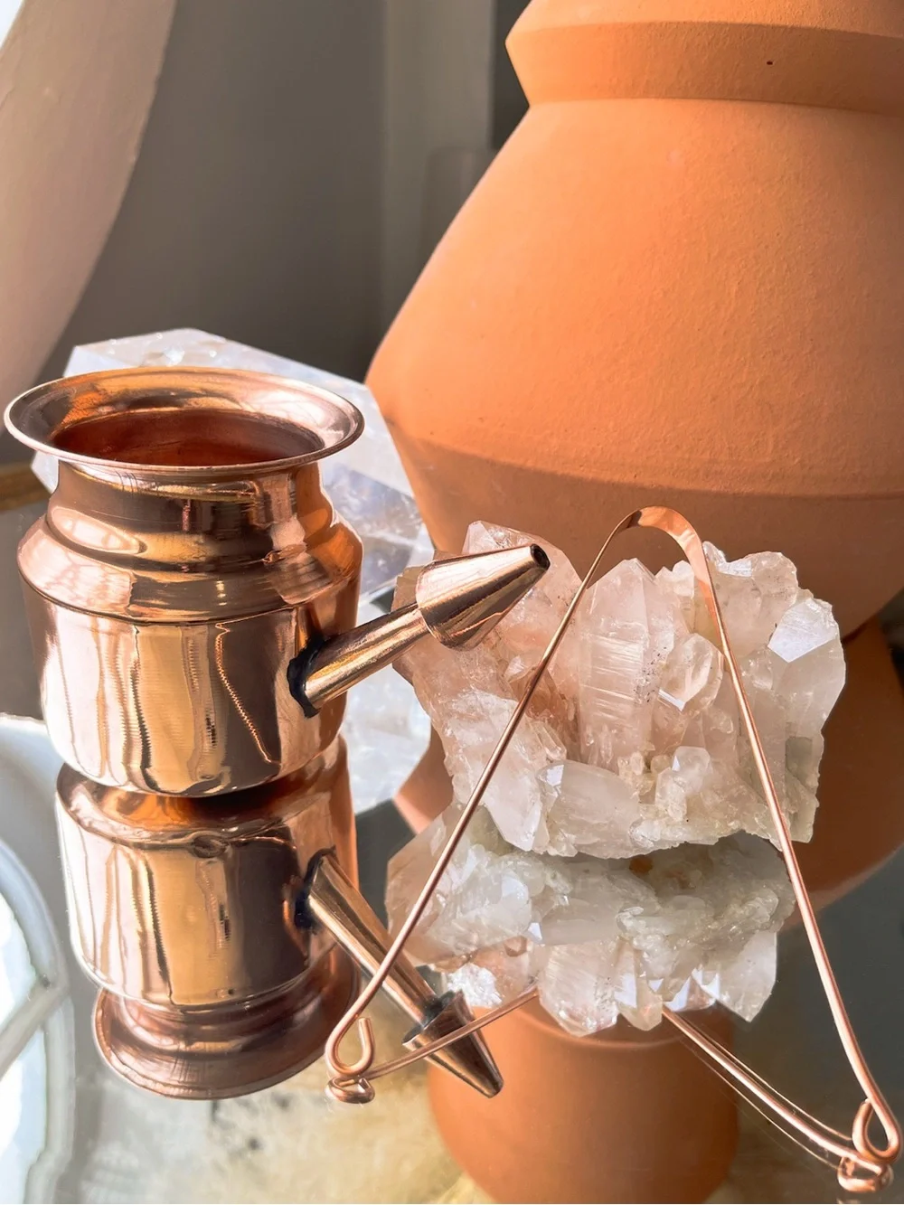 Copper Dinacharya Set · Neti Pot · Tongue Scraper · Jala Neti · Living Ritual